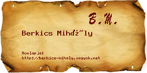 Berkics Mihály névjegykártya