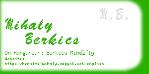 mihaly berkics business card